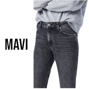 * Clearance* MAVI Viola High Rise Slim Straight Jeans | Textured Black | 24